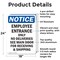 Signmission Employee Entrance Only No Deliveries OSHA Notice Sign, Aluminum, 18in W x 24in L, 2PK OS-2PACK-NS-A-1824-V-11946 - alternate 6